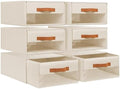 DIMJ Closet Organizers and Storage - Foldable Storage Bins with Drawers Fabric Stackable Storage Drawers with Clear Window,Fabric Clothes Organizers and Storage Drawers for Closet, 6-Pack, Beige by DiMJ