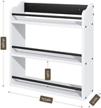 Spice Rack Wall Mount, Wood Spice Rack for Countertop, White - Image 5