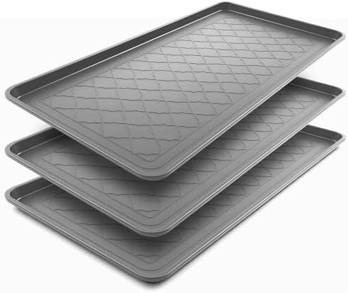 Geelin 3 Pack 40"x20" Extra Large Boot Tray, Long Shoe Mats, Gray by Geelin