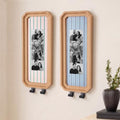 Marsui 2 Set Solid Oak Photobooth Strip Frame with Key Hooks Wall-mounted Photo Frame Fits 2 x 6 Inch Photo Strips, for Home Wall Wedding Graduation Decor by Marsui