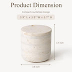 YMXYJM Marble Qtip Holder with Lid, Cotton Ball Bathroom Canister,Cream - Image 2