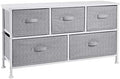 Amazon Basics Extra Wide Fabric 5-Drawer Storage Organizer Unit for Bedroom Closet, White by AmazonBasics