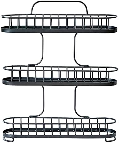 Spectrum Yumi Small Three Tier Spice Rack Black for Countertop Cabinets Cupboards Kitchens, 3 Tier Spice Organizer Shelf Rack Wire Basket for Modern Kitchens, Spice Rack Stand for Counter Organization by Unknown