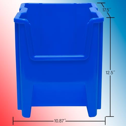 Akro-Mils Stak-N-Store Stackable Storage Bins, 17.5"x11"x12.5", Clear, 4-Pk - Image 2