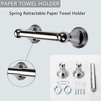 8Pcs Polished Chrome Bathroom Accessories Set Towel Racks for Bathroom - Image 4