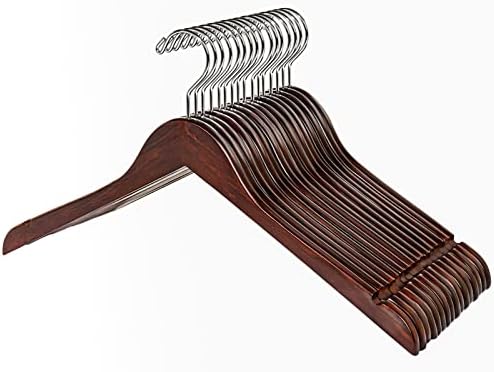 Amber Home 20 Pack Wooden Shirt and Dress Hangers Smooth Walnut Finish by AmberHome