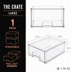BINO | Stackable Storage Drawers, Large - Clear | THE CRATE COLLECTION | Storage Bins With Drawers | Bathroom Organizers | Under Sink Organizer | Vanity Cabinet Home Organization - Image 3