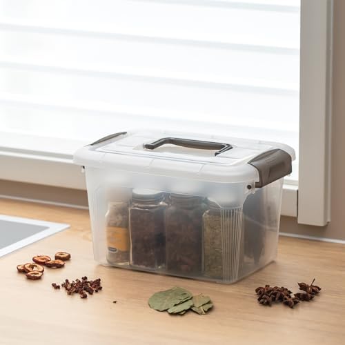 Citylife 4 Packs 8.5 QT Storage Bins with Lids Clear Plastic Bins with Grey Handle Stackable Storage Containers for Organizing - Image 6