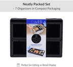 7-Piece Braided Drawer Divider Set, Organizer Bins, Makeup & Brushes, Black - Image 7