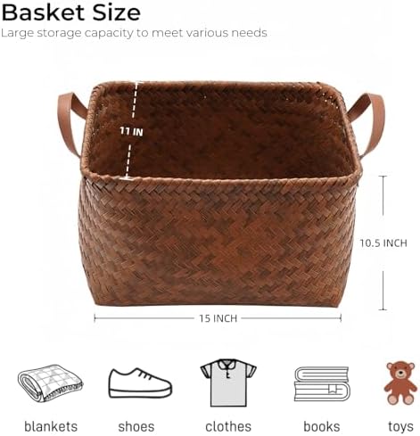 GIB Wicker Woven Storage Baskets for Organizing Blankets Laundry Shelves - Image 3