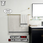 JQK Double Bath Towel Bar, Brushed Gold 30 Inch 304 Stainless Steel Thicken 0.8mm Towel Rack for Bathroom, Towel Holder Wall Mount, 27 Inch Useable Length, TB100L27-BG - Image 3