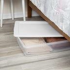 (2-Pack) 41 Quart Clear Plastic Underbed Storage Bin with Snap-On Lid Medium Rectangle Container for Home Organization, White - Image 5