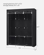 SONGMICS Portable Closet with Cover, 3 Hanging Rods and Shelves - Image 5