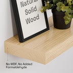 Solid Wood Floating Shelves for Wall 24 inch, Natural Wood, Wooden Shelf - Image 4
