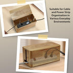 Large Acacia Wood Cable Management Box, Magnetic Lid, Cable Organizer - Image 4