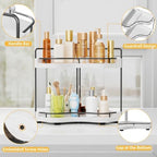 2-Tier Corner Bathroom Counter Organizer, Larger Size, White - Image 4