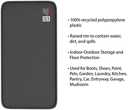 All Weather Boot Tray – Set of 2 Large Water-Resistant Plastic Utility Shoe Mat for Indoor and Outdoor Use in All Seasons by Stalwart (Black) - Image 5