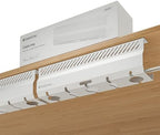 Desktronic Cable Duct Desk White Set of 2 - Stainless Steel Cable Management Desk Cable Duct with 5 Cable Cut-Outs - Easy to Install Cable Organiser - Cable Holder by Desktronic