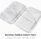 Arabescato Marble Vanity Tray - Decorative Organizer for Bathroom Countertop, Dresser, Kitchen Sink - Image 3