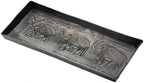 HF by LT Elephants Pattern Metal Boot Tray, 30 x 13 inches, Antique Zinc Finish - Image 4