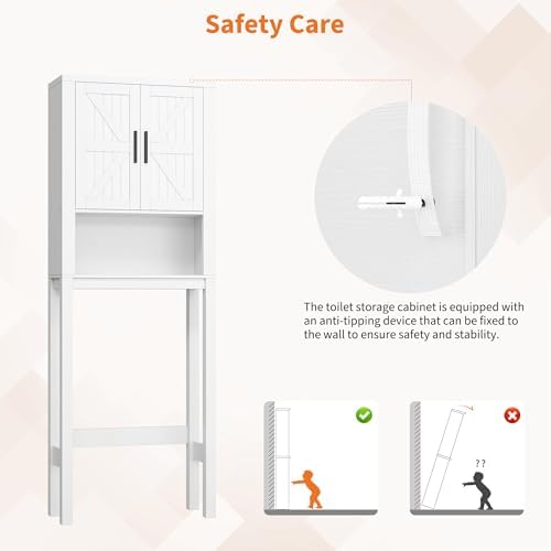 Garvee Over The Toilet Storage Cabinet with Adjustable Shelf - Image 6
