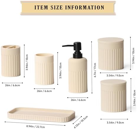 INIUNIK Bathroom Accessory Set, 6 Piece, Resin - Image 5