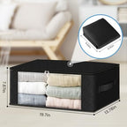HomeHacks 8-Pack Clothes Organizer Storage Bags, 35L Storage Bins, Black - Image 2