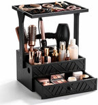 Lewtemi Makeup and Hair Organizer Wood Hair Dryer Holder Heat Mat Bathroom by Lewtemi