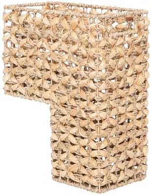 YAHUAN Stair Basket with Handles, Woven Water Hyacinth Stair Baskets for Carpeted Stairs, Natural Woven Water Hyacinth Seagrass Staircase Storage Organizer for Home (Water Hyacinth B) by YAHUAN