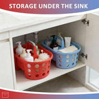 SIMPLYKLEEN Large Shower Caddy Portable 2PC - Made in USA Plastic Jumbo Size Dorm Storage Candy Tote with Handle Shower Organizer for Bathroom, Pantry, Kitchen, College Dorm, Red/Periwinkle - Image 7