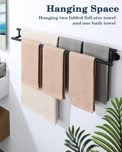 Alise Double Towel Bar Black,28" Towel Rack for Bathroom Wall Mounted - Image 6
