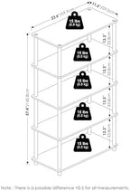 Furinno TURN-N-TUBE Storage Shelves, 5-Tier Book Shelf, Corner Shelf, Toolless Open Shelves, for Organization and Storage, Living Room, Garage, Home Office, Light Blue - Image 2