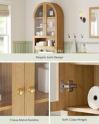 Arched Over The Toilet Storage Cabinet with Acrylic Door - Image 3