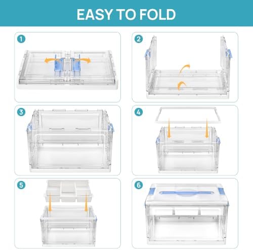 Vtopmart 24 QT Blue Clear Craft Organizer with Tray & Dividers, 1 Pack - Image 3