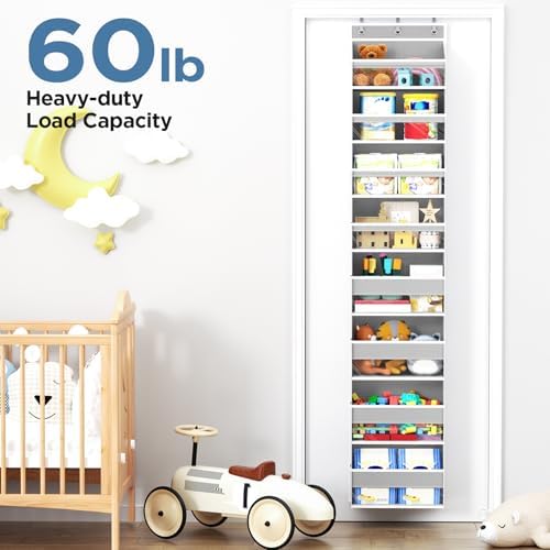 Mefirt Over The Door Organizer, 8 Shelf Door Hanging Organizers with 8 Large Capacity Pockets, Back of Door Organizer Storage Hanging Shelves for Closet Bathroom Bedroom Nursery - Image 5