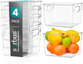 Sorbus Fridge Organizers and Storage, Clear Plastic Bins (Medium, 4 Pack) by Sorbus