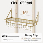 KES 30-Inch Gold Pot Rack, Wall Mounted Hanging Pot and Pan Organizer - Image 5