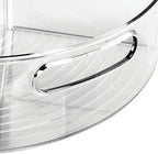 mDesign Plastic Lazy Susan Cabinet Storage Bin with Front Handle for Kitchen Countertop, Pantry, Shelf, Fridge Organization - Hold Food, Drinks, Snacks - Ligne Collection - 4 Pack - Smoke Gray - Image 6