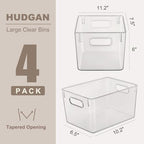 Hudgan 4 Clear Pantry Organizer Bins for Kitchen Cabinet, Refrigerator - Image 6