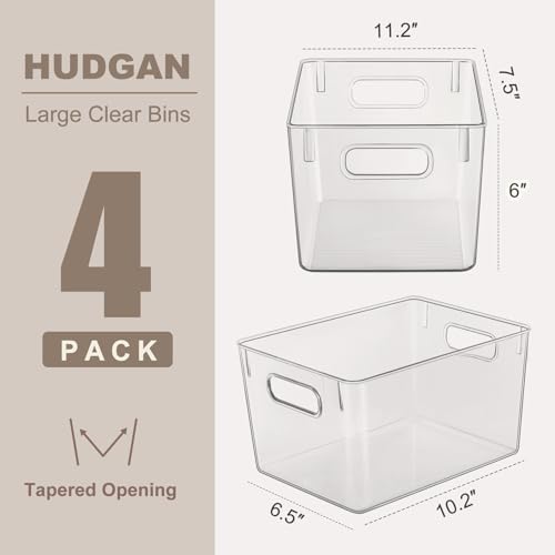 Hudgan 4 Clear Pantry Organizer Bins for Kitchen Cabinet, Refrigerator - Image 6