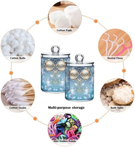 MNSRUU 4 Pack Qtip Holder Organizer Dispenser Christmas Bell Ornaments Bathroom Storage Canister Cotton Ball Holder Bathroom Containers for Cotton Swabs/Pads/Floss - Image 6