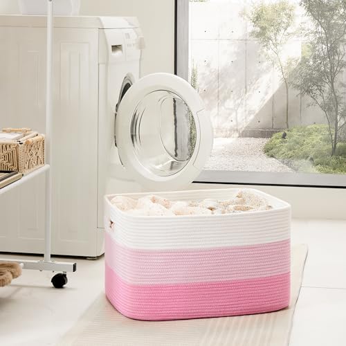 Artfeel Blanket Basket,Rectangle Woven Baskets for Storage,100L Laundry Basket for Decorative Nursery Blanket,Toys,Dirty Clothes and Magazine in Shelves,Baby Room,and Living Room - Image 3