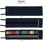 Cezanne Artist Pencil Case - Durable Blue Cotton Canvas Roll-Up Travel Art Case w/ Zipper Art Pouch for Artists, Professionals - Lightweight, Portable Organization - up to 72 Colored Pencils - Image 2