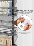 Delamu 9 Tier Over The Door Pantry Organizer, Pantry Organization and Storage, Hanging Spice Rack for Pantry Door Organizer, Metal Pantry Door Shelves for Kitchen Bathroom Laundry Room,15.3" Black - Image 6