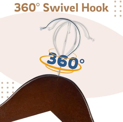 Solid Wooden Hangers, 30 Pack Walnut Slim Wood Hangers - Image 6