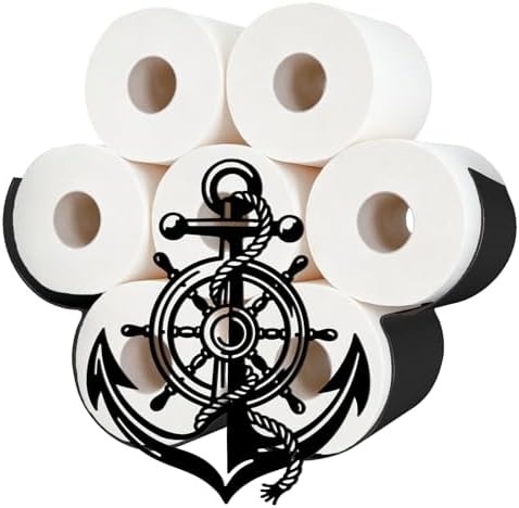 Anchor Toilet Paper Holder Wall Mount/Stand for Extra 8 Rolls by WHIMSTITCH