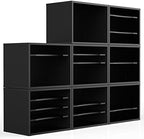 FITUEYES Wood Desk Paper Organizer for Home Office, Black - Image 6