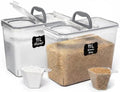 Shazo 2 PC (11L | 372 oz) Flour Sugar Storage Containers with Spout Lid & Easy Carry Handle - BPA Free Extra Large Airtight Food Storage Containers with Lids - Rice Canisters Sets for Kitchen & Pantry by Shazo