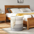 OIAHOMY 80L Laundry Basket Laundry Hamper Nursery Hamper White&Gray - Image 3