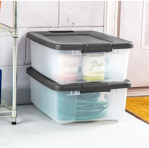 Sterilite ShelfTote, Clear Plastic Storage Bins, 25 Quart, 6-Pack - Image 6